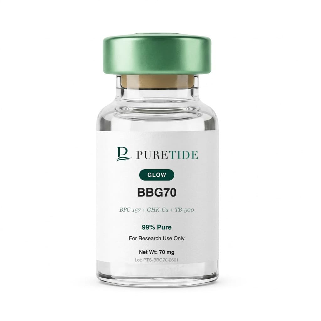 BBG70 (Glow) vial with the PureTide house label